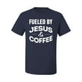 thumbnail image 2 of Fueled by Jesus and Coffee Funny Christian | Mens Inspirational/Christian Graphic T-Shirt, Navy, Large, 2 of 3