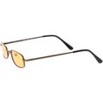 thumbnail image 3 of 90's Small Rectangle Sunglasses Slim Arms Color Tinted Lens 45mm (Bronze / Orange), 3 of 4
