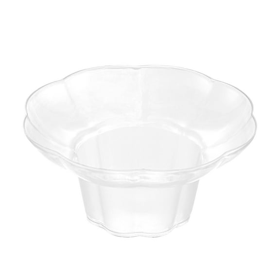 Mini Serve 3 oz Clear Plastic Footed Bowl - 3" x 3" x 2 1/4" - 100 count box