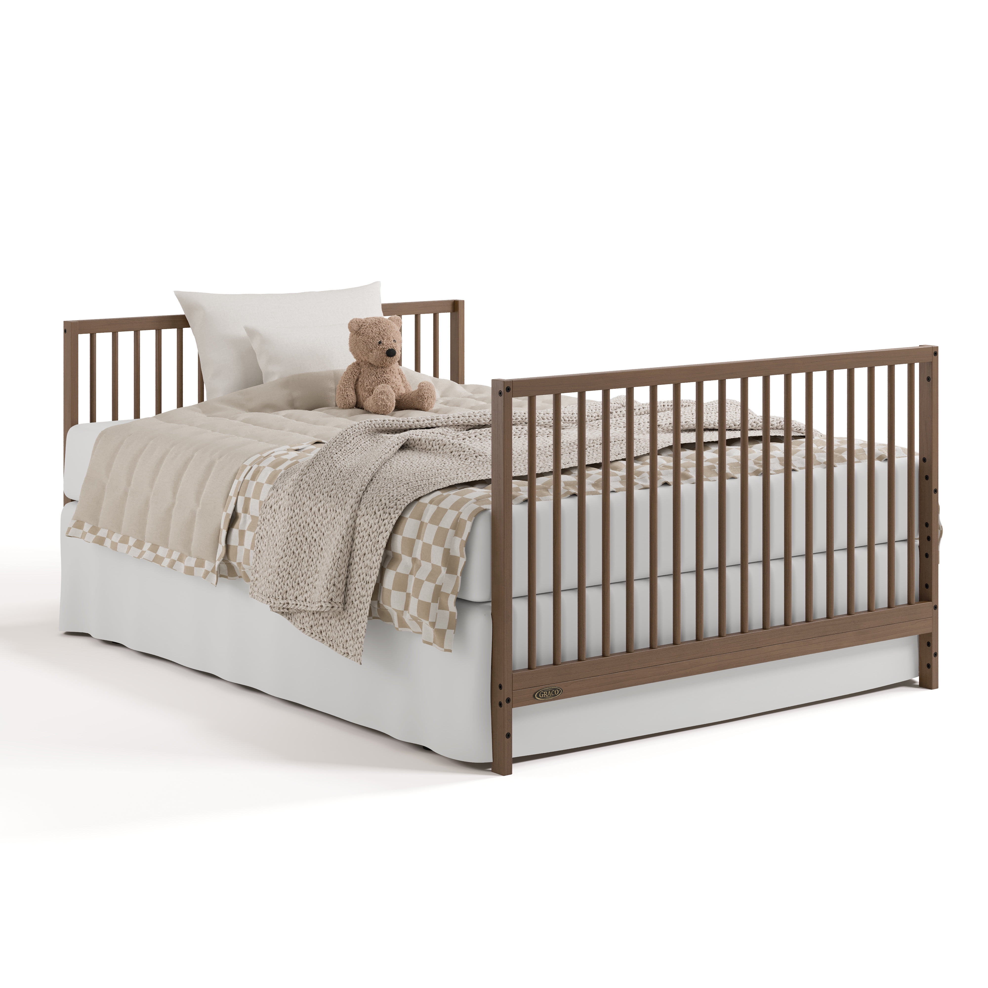 Graco Teddi 5-in-1 Convertible Baby Crib and Changer with Drawer, Hazelnut