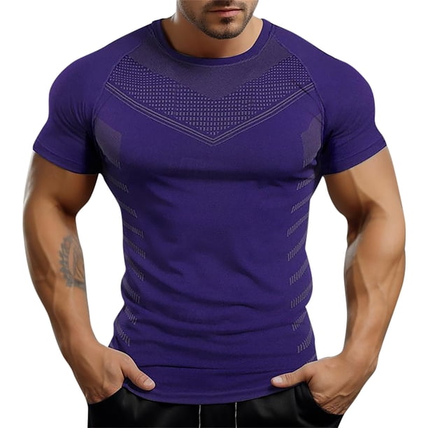 Tight Fitting Sports And Fitness Short Sleeved Round Neck T-ShirtM