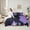 Purple Black, variant on Manfei Retro Flower 7-Piece Bedding Comforter Set,Vintage Floral King Bedding Sets,Gray Blue Bed Sheets For Men Women,Super Cozy Room Decor Reversible