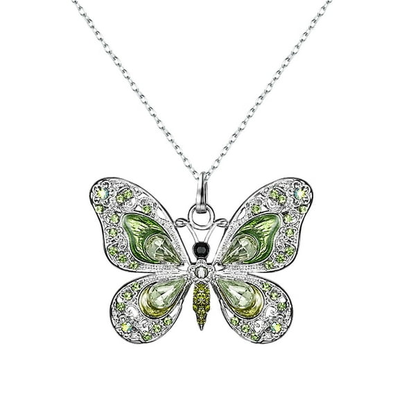 Bijoux Personnalité Vintage Multicolore Collier Papillon pour Femmes Cadeaux Bijoux Colliers pour Femmes Alliage Vert