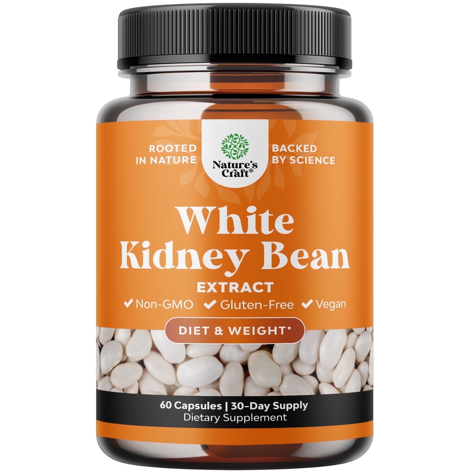Natures Craft White Kidney Bean Carb Blocker and Energy Support Supplement, 60 Capsules