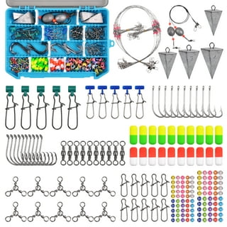 Saltwater Surf Fishing Tackle Kit 136pcs Fish Finder Rigs Bait Rigs Include  Pyramid Sinker Weights Sinker Slider Minnow Spoons Fishing Hooks Swivels