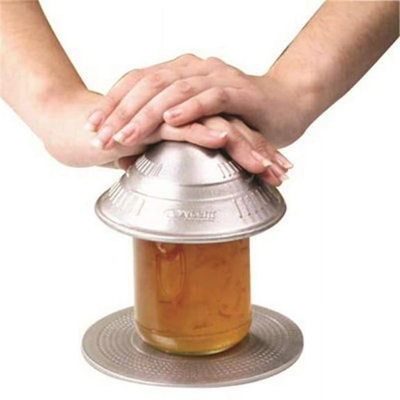 Dycem jar opener and 5.5" round table mat set, silver