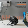 thumbnail image 2 of A2C Golf Cart Fan, Magnetic Cordless Portable Fan, 3-Speed Adjustable for Camping, Outdoor, Gym, Golf Cart, 2 of 8