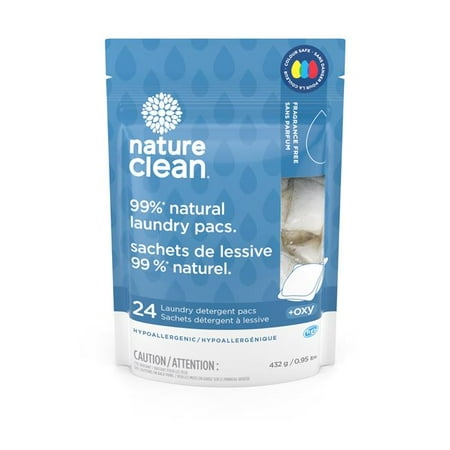 Nature Clean 10-30718 Laundry Pacs Fragrance Free 24 count