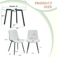thumbnail image 4 of Table and chair set.42 inch diameter,modern minimalist style circular transparent tempered glass table,with black metal legs.Paried with 4 PU Chairs With Black Cushion., 4 of 25