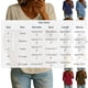 thumbnail image 3 of Craaazy Women Casual V Neck Blouse, Solid Color 3/4 Sleeve Button Down Shirt, Loose Fit Comfy Cotton Linen Top for Daily Wear Gifts, 3 of 6
