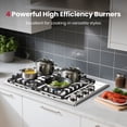 thumbnail image 4 of GASLAND 30 Inch Built-in Gas Cooktop, 4 Sealed SABAF Burners, Stainless Steel Dual Fuel Stovetop with Flame-Out Protection, CSA Certified (GH2304SS), 4 of 7