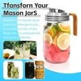 thumbnail image 6 of 3 Pack Mason Jar Pour Spout Lids with Handle – Leakproof Flip Cap for Wide Mouth Jars, Airtight Stainless Steel Tops with Handle, Easy Open & Close Pitcher Lids for Mason Jars, 6 of 7