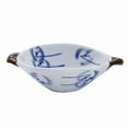 thumbnail image 1 of Heat-Resistant Ceramic Serving Bowl with Handles - Dishwasher Safe, Stylish Blue and White Windmill Design for Snacks, Salads, Fruits, Condiments - Versatile Tableware for Daily Meals & Special, 1 of 6