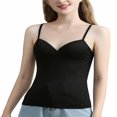 thumbnail image 1 of Women‘s Solid Color Slim Deep V-neck Cropped Top Summer Base Camisole Can Be Worn Outside, 1 of 3