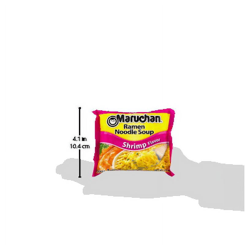 Maruchan Ramen Instant Soup 3 oz Noodles 24 Count - 12 Shrimp Flavor & 12 Chicken Flavor Lunch / Dinner Variety, 2 Flavors by LRB