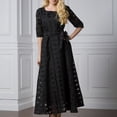 thumbnail image 4 of Vestido vintage de verano euroamericano de los años 50 para mujer, corte A, falda de organza a cuadros, talla grande, manga corta, vestido de una pieza con burbujas - Talla 2XL, 4 of 7