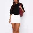 thumbnail image 2 of LYMAYTER S-XL Women Denim Short Skirt Slim Fit Casual Jean Skirt High Waist Stretchable Mini Skirt, 2 of 10