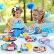 Kifunppy Toys for Girls 3-6 Years,Pretend Tea Party Set Play Kitchen Toy Gifts for Kids Toddlers Age 3 4 5 6