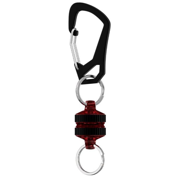 Retractor de red de pesca con mosca con accesorios de pesca con clip de mosquetón (rojo)