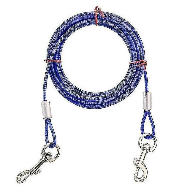 ZHAOCHENG Dos extremos, uno con dos cadenas de hierro, cuerdas de alambre de acero, dos correas para perros, collar para mascotas, arnés, accesorios, suministros