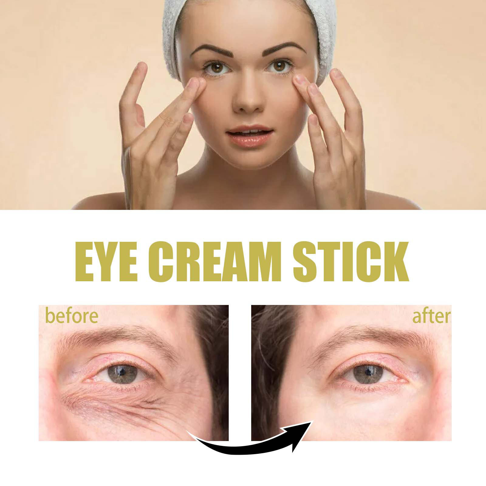 Czestpyake Eye Cream For Dark Circles Eye Puffiness Under Eye Bags Wrinkle Snail Eye Stick 3g 3805