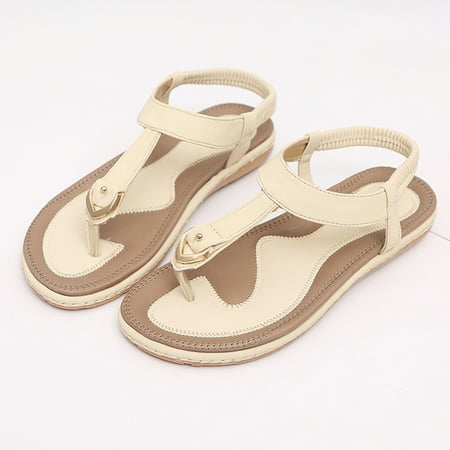 

Fjofpr Shoes Women Sandals Summer Cool Shoes Beach Shoes Flat Heel Roman Style Pinch Sandals Hot