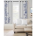 thumbnail image 2 of Blue Spring Floral Kitchen Curtains Summer Flowers Botanical Cafe Short Curtains for Bathroom Blackout Window Curtain Grommet Small Window Treatment Tier Drapes for Bedroom Living Room 42"x45"x2, 2 of 9