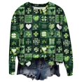 thumbnail image 6 of Womens St. Patrick'S Day Sweatshirts Green Sequin Pattern Long Sleeve Womens Work Clothing,Green-5,S, 6 of 6