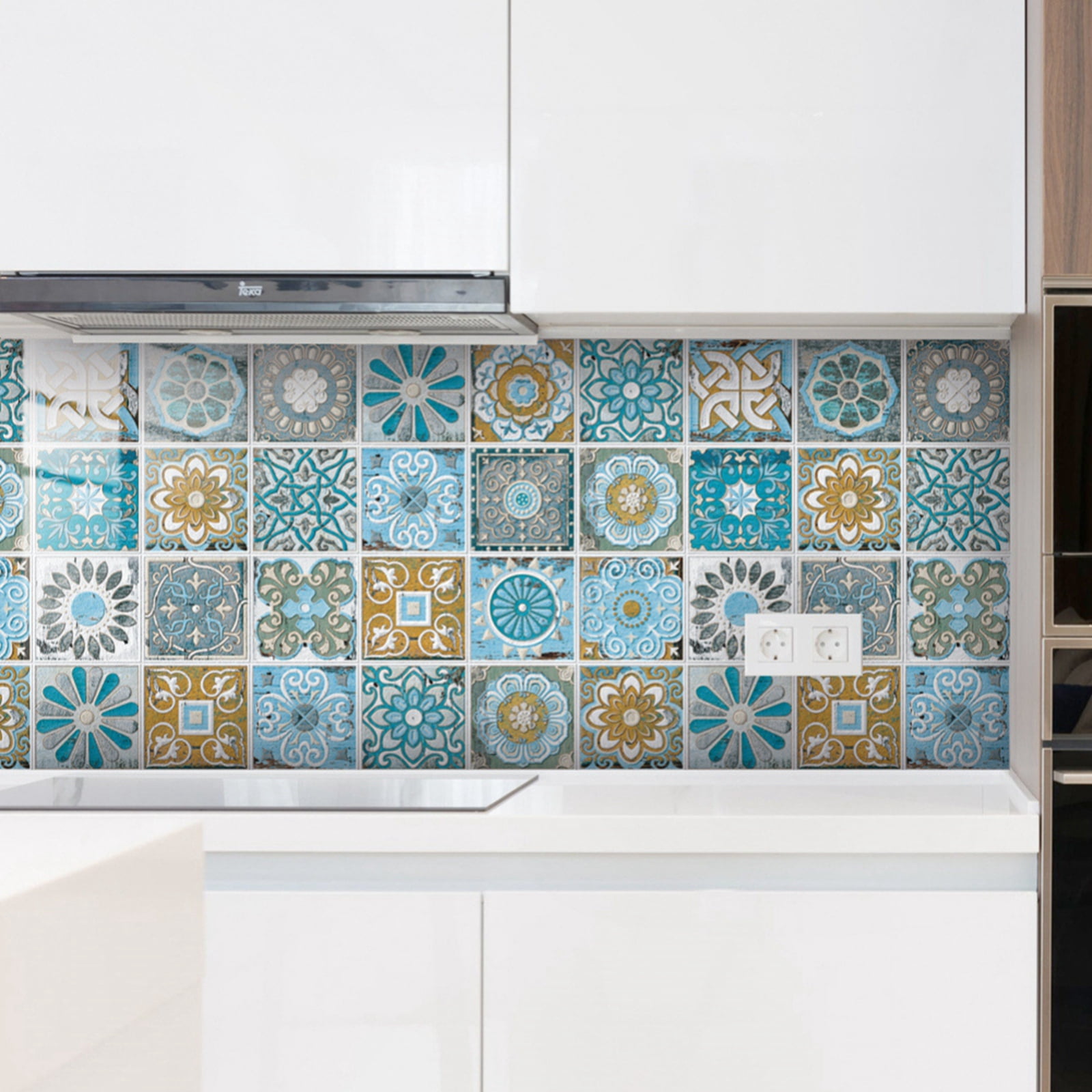Clearance！24pcs Sheets Peel and Stick Backsplash,Multicolor Heat Resistant Premium Peel and Stick Tile Backsplash for Kitchen Bathroom Self Adhesive Wall Tiles Stick 6"*6"