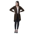 thumbnail image 2 of Moomaya Cardigan Long en Coton à Manches Longues Hi-Lo pour Femmes, 2 of 7