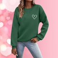 thumbnail image 2 of Women Valentine's Day Sweatshirts Fashion Love Heart Graphic Long Sleeved Round Neck Blouse Fall Winter Comfy Loose Pullover Tops, 2 of 4