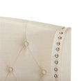thumbnail image 4 of HomeFare Lit d'Aile Touffeté Grand en Tissu de Lin Crème, 4 of 7