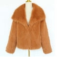 thumbnail image 7 of HongQid Womens Faux Fur Coat Lapel Open Front Fluffy Shaggy Jacket Winter Warm Furry Cropped Overcoat, 7 of 7