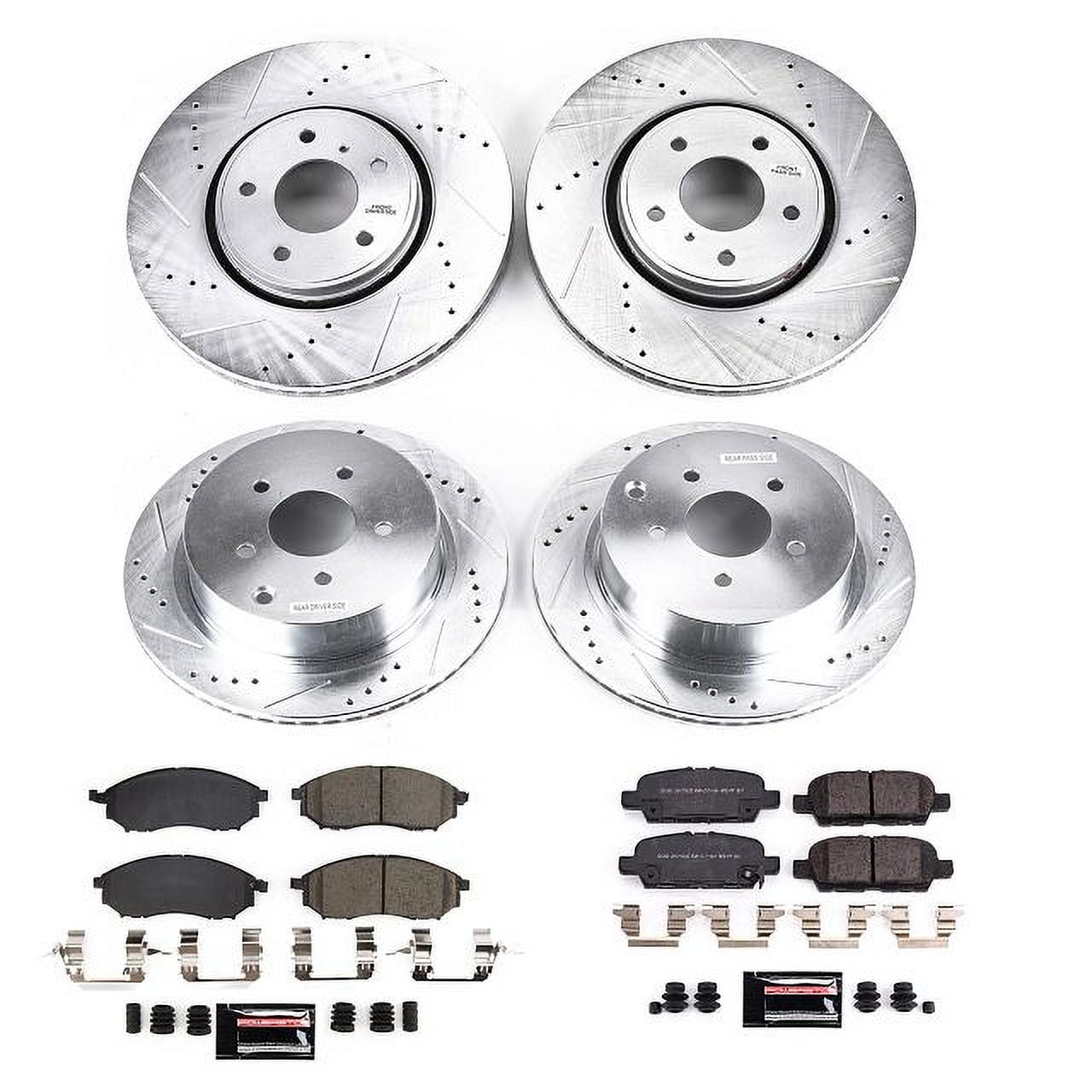 PowerStop Front and Rear Z23 Evolution Sport Carbon-Fiber Ceramic Brake Pad and Drilled & Slotted Rotor Kit Fits: INFINITI Select Models K8878