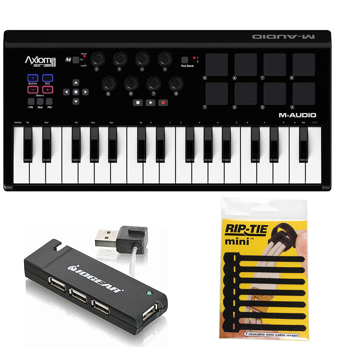 M-Audio Axiom AIR Mini 32 USB MIDI Music Drum Keyboard Controller Pad FREE P&P 