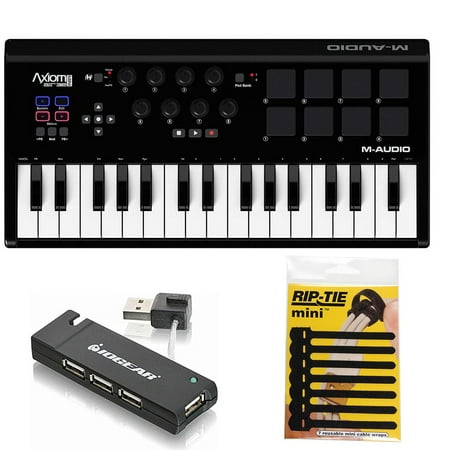 M-Audio Axiom Air Mini 32 32-Key 8 Pad MIDI Keyboard Controller + USB Hub +