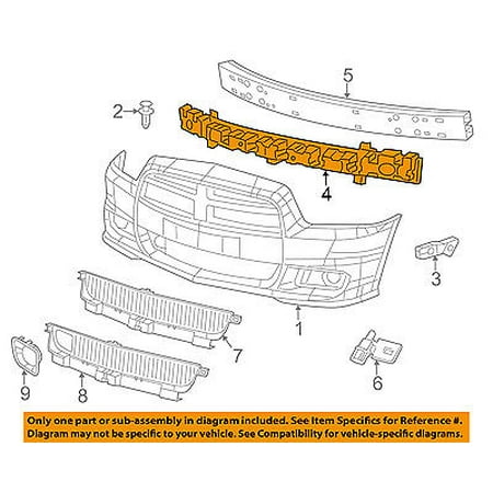 Bumper Absorber Replacement - Dodge CHRYSLER OEM 2012 Charger Bumper Face-Foam Impact Absorber Bar 68144742AA