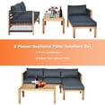 thumbnail image 4 of Gymax 3PCS Patio Acacia Wood Sofa Furniture Set Thick Cushion W/Nylon Rope Armrest, 4 of 7