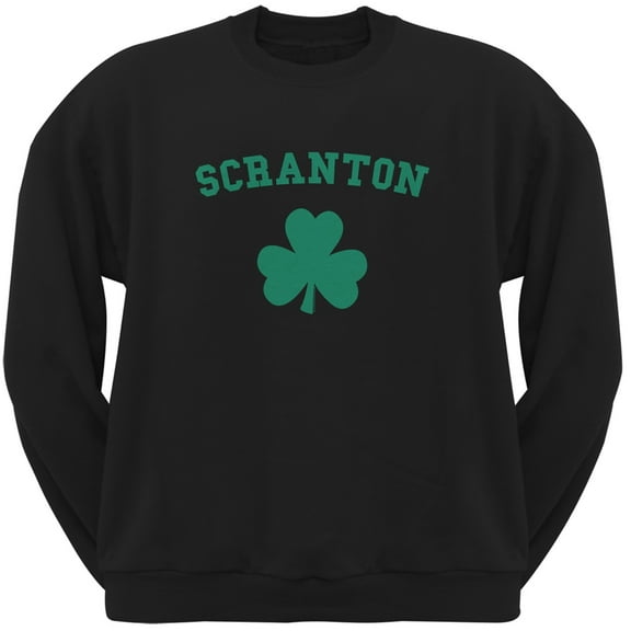 St. Patrick's Day - Scranton Shamrock Black Adult Sweatshirt - 2X-Large