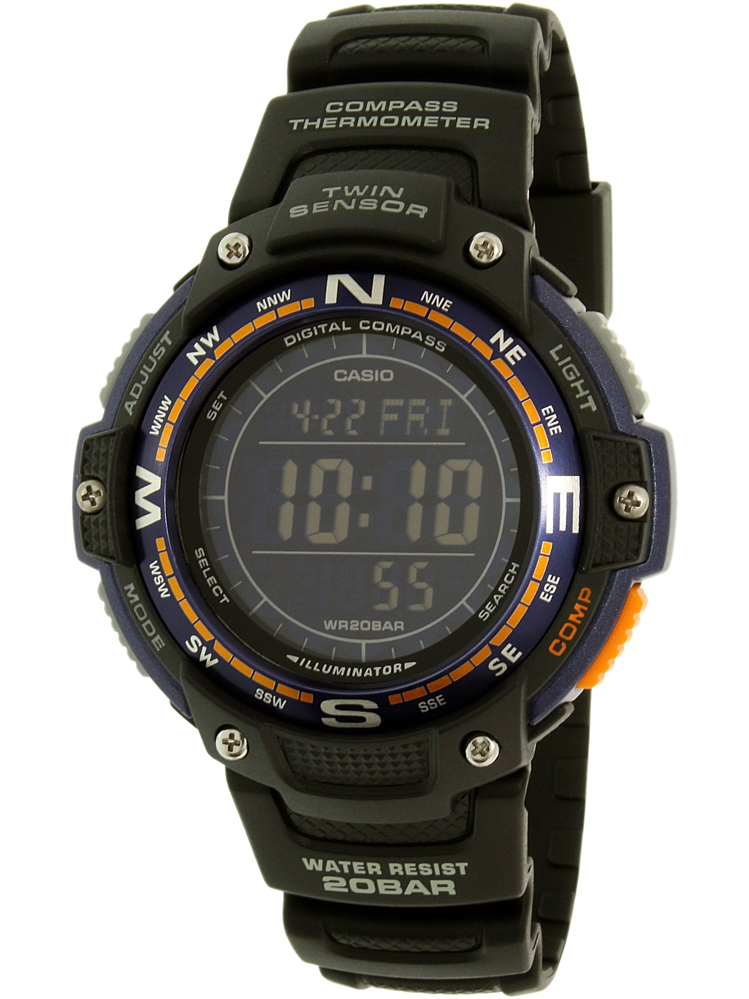 Casio Mens Sgw 100 2bcf Twin Sensor Digital Display Quartz Black Watch