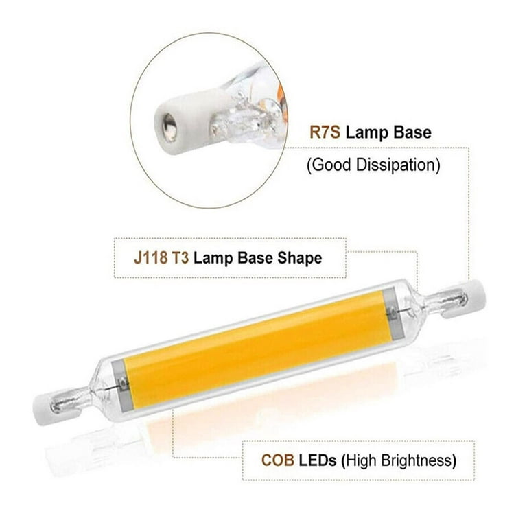 R7S COB 78mm 20W LED Bulb Halogen Dimmable Tube Glass Lamp.x 10W 118mm J9S3  