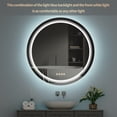 thumbnail image 4 of LUVODI Round LED Illuminated Bathroom Vanity Mirror with Front and Backlit Dimming Demister 24in, 4 of 11