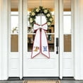 thumbnail image 6 of Deeceymbur Rural Style Patriotic Wreath Sash Stripe Bow Ornament for Home Holiday Decor, 6 of 6