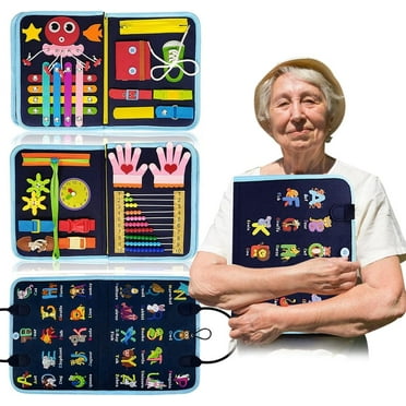 Fidget Blanket for Autistic Children and Adults, Sensory Blanket Montessori Toys for Toddlers, Busy Board for Preschool Educational Activities, Toy Gift for Boys and Girls