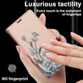 thumbnail image 2 of Wallet Case for iPhone 11, Stylish PU Leather Case Kickstand RFID Blocking Flip Case Card Slots Wrist Strap Floral Pattern Magnetic Closure Folio Cover, Heavy Duty Protection, Rosegold, 2 of 6