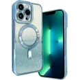 thumbnail image 6 of Compatible with iPhone 13 Pro Max Magnetic Glitter Case,Cute Plating Bling Phone Case Compatible with MagSafe for Women Girls Camera Protector Back Cover for iPhone 13 Pro Max 6.7'' Blue, 6 of 9