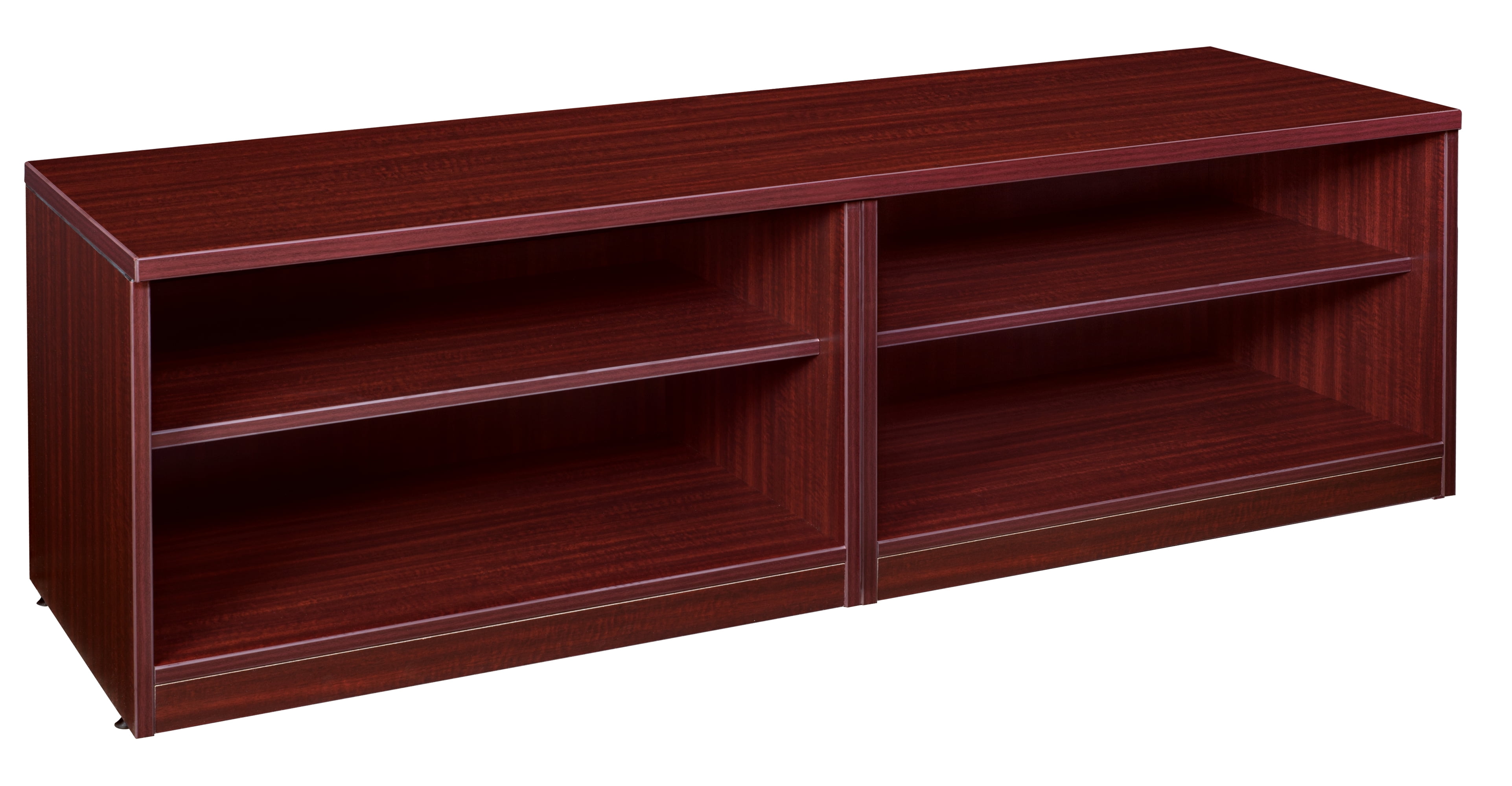 Legacy Double Open Shelf Low Credenza Mahogany