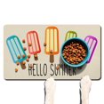 thumbnail image 1 of Tapis pour Nourriture pour Chien, Tapis pour Nourriture et Eau pour Chien, Tapis Bol pour Chien et Chat, Tapis Bol d'Eau Antidérapant Réutilisable avec Sucette Hello Summer,17inx30 Po, 1 of 6