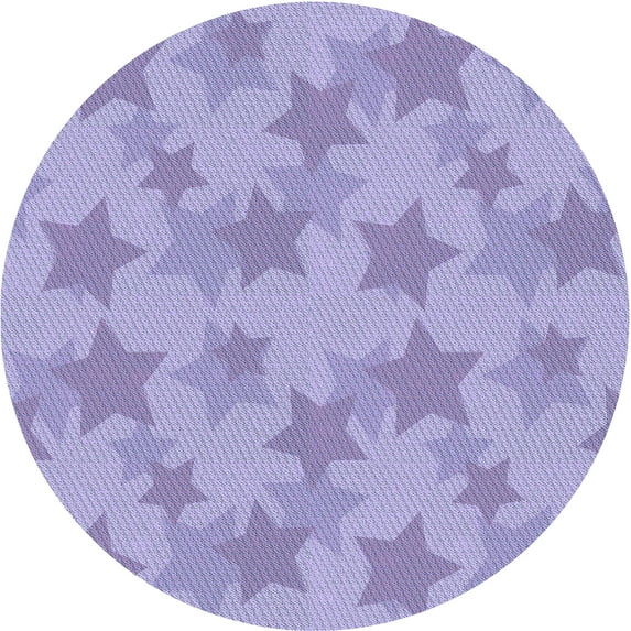 Ahgly Company Machine Washable Indoor Round Transitional Medium Purple Area Rugs, 7' Round