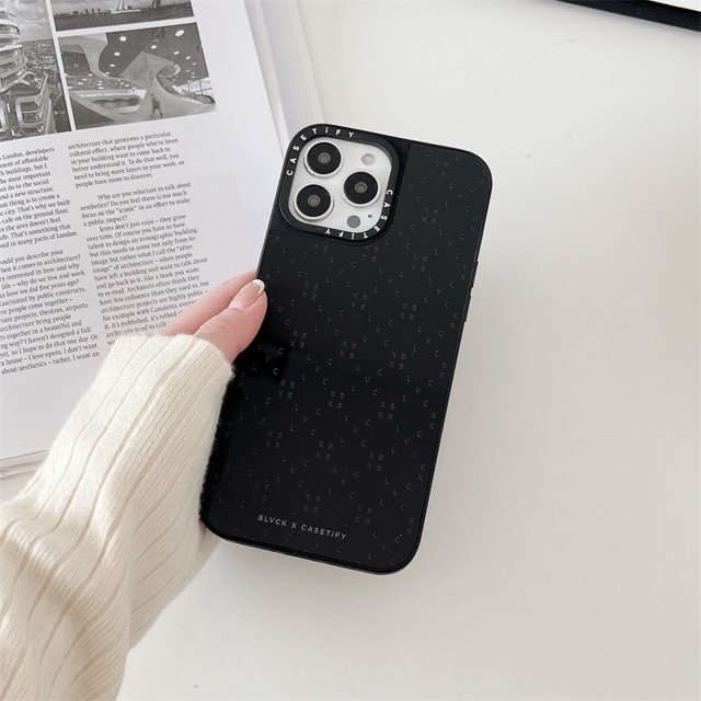 casetify Espejo De Letra Lateral BLVCK Funda Para iPhone 11 12 12Pro 12ProMAX 13 13Pro 13ProMAX 14Pro 14plus 14 Pro MAX De Apple